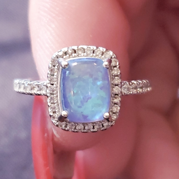 Blue stone old fashioned ring - Picture 5 of 8